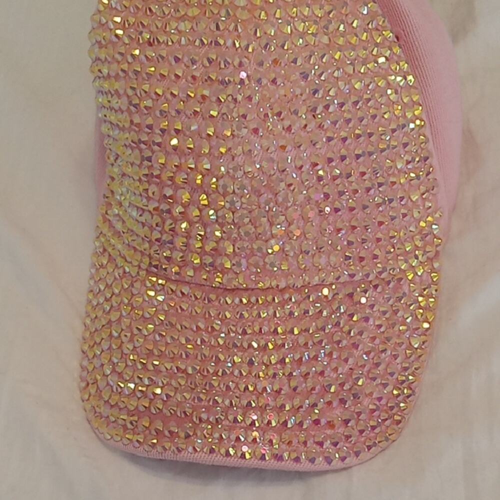 Pink Rhinestone Cap. Sparkles, Adjustable - Picture 2 of 6